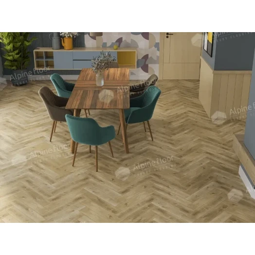 SPC ламинат AlpineFloor Light Parquet Кастор фото в интерьере