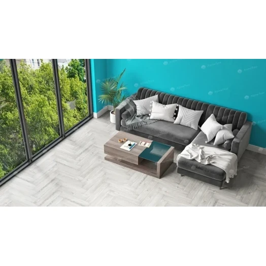 SPC ламинат AlpineFloor Light Parquet Снежный фото в интерьере