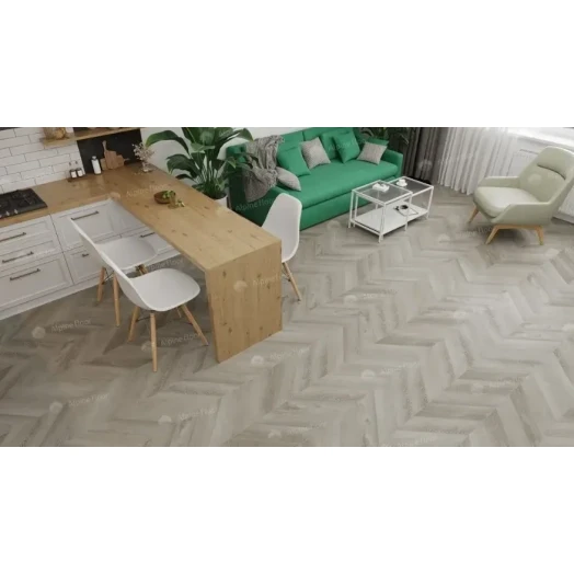 LVT плитка Alpine Floor Chevron Дуб Фантазия фото в интерьере