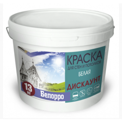 Краска для стен и потолков Белорро ДИСКАУНТ матовая белая, 14кг